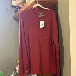 NWT SADDLEBRED Henley thermal long sleeve shirt